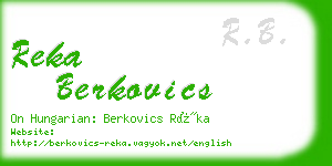 reka berkovics business card